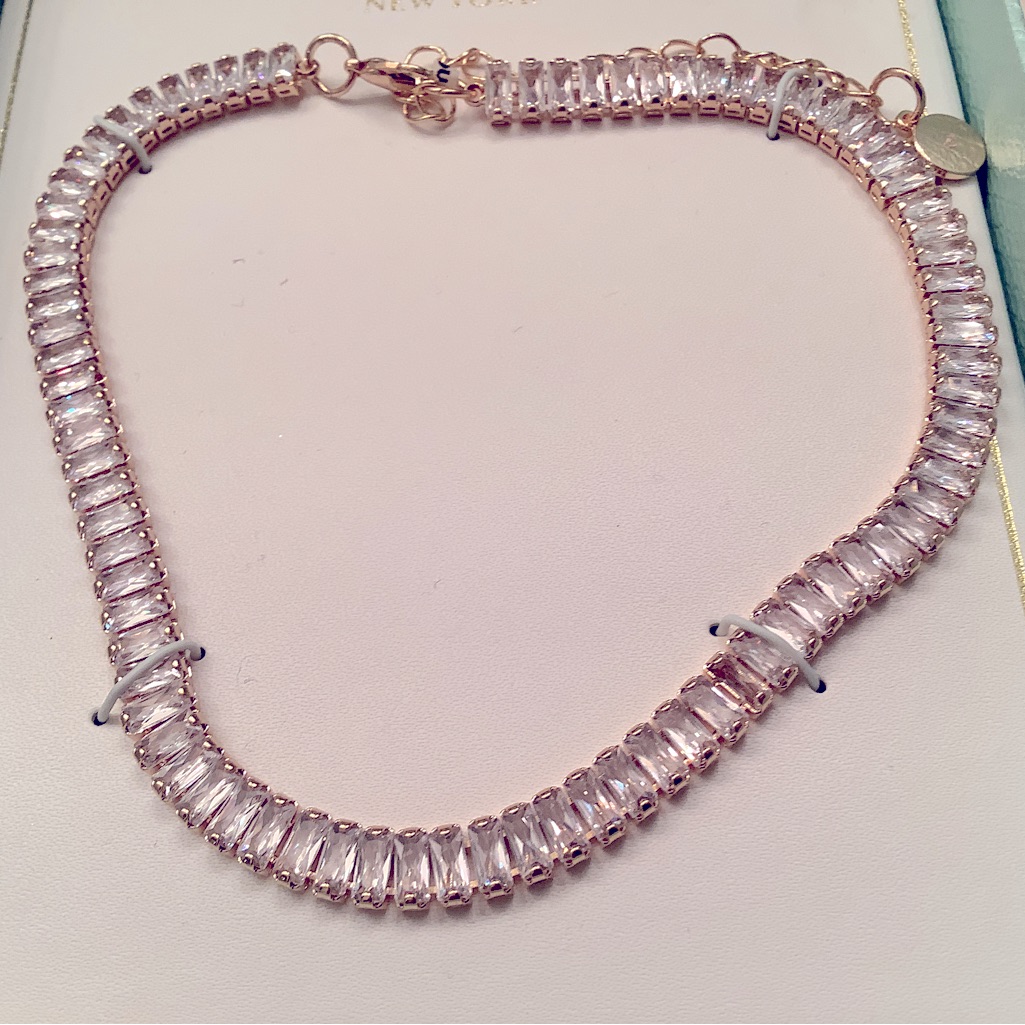 - Beautiful Necklace Cubic Zirconia Silver And Gold Filled Last One 49$